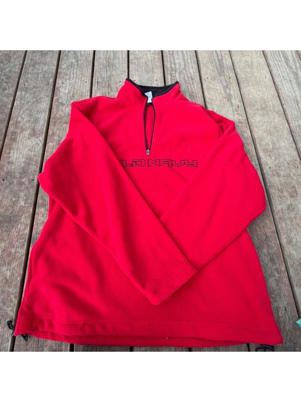 Vintage Old Navy Red Fleece Pullover Sweatshirt XL Half-Zip